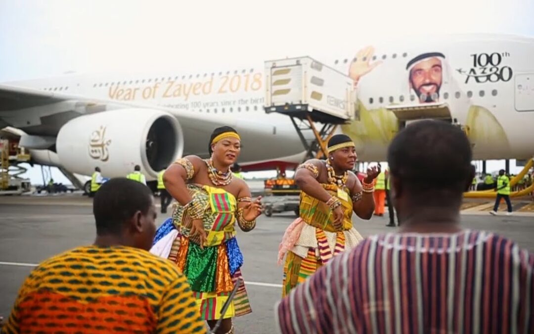 The First A380 lands in Accra | Emirates Airline