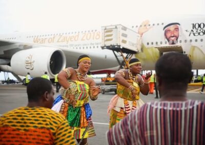 The First A380 lands in Accra | Emirates Airline