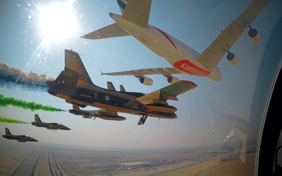 Airbus A380 & Boeing 777 Formation Flight with Al Fursan | Dubai Airshow 2017 | Emirates Airline
